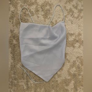 Princess Polly Baby Blue Silk Bandana Top